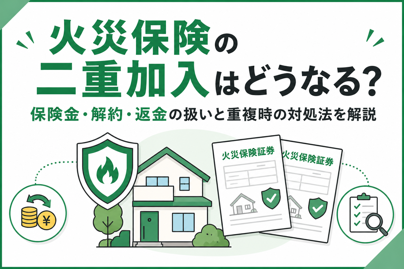 火災保険の二重加入はどうなる？保険金や解約・返金の扱いと重複時の対処法を解説