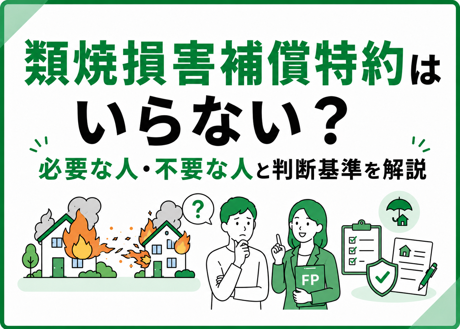 類焼損害補償特約はいらない？必要な人・不要な人と判断基準を解説