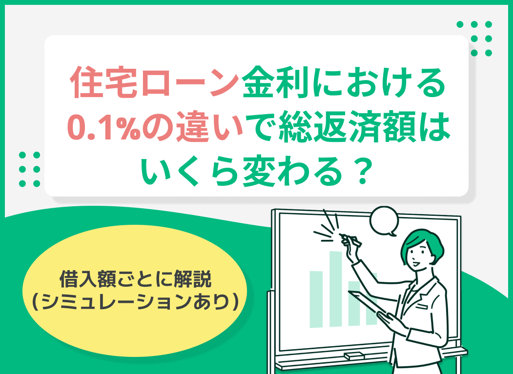 住宅ローンの金利は0.1%の違いで総返済額はいくら変わる?借入額ごとに解説