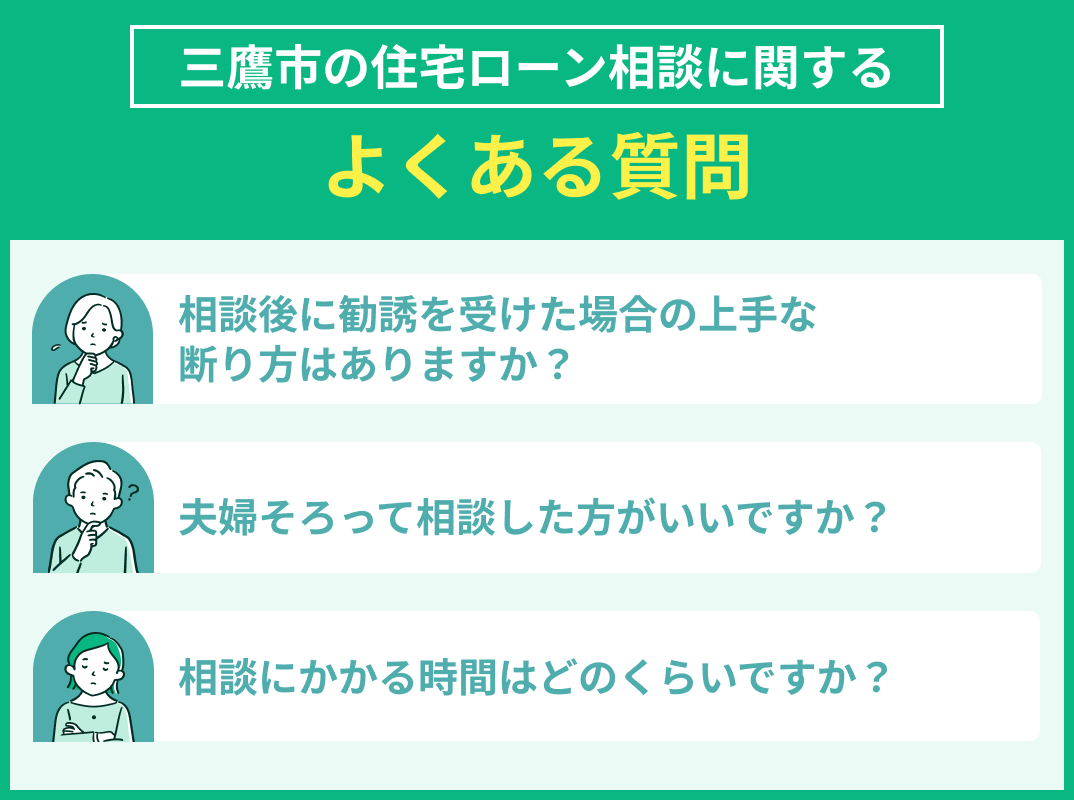 三鷹市の住宅ローン相談に関してのよくある質問