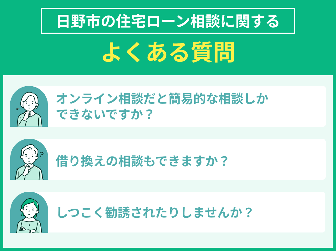 日野市の住宅ローン相談に関してのよくある質問