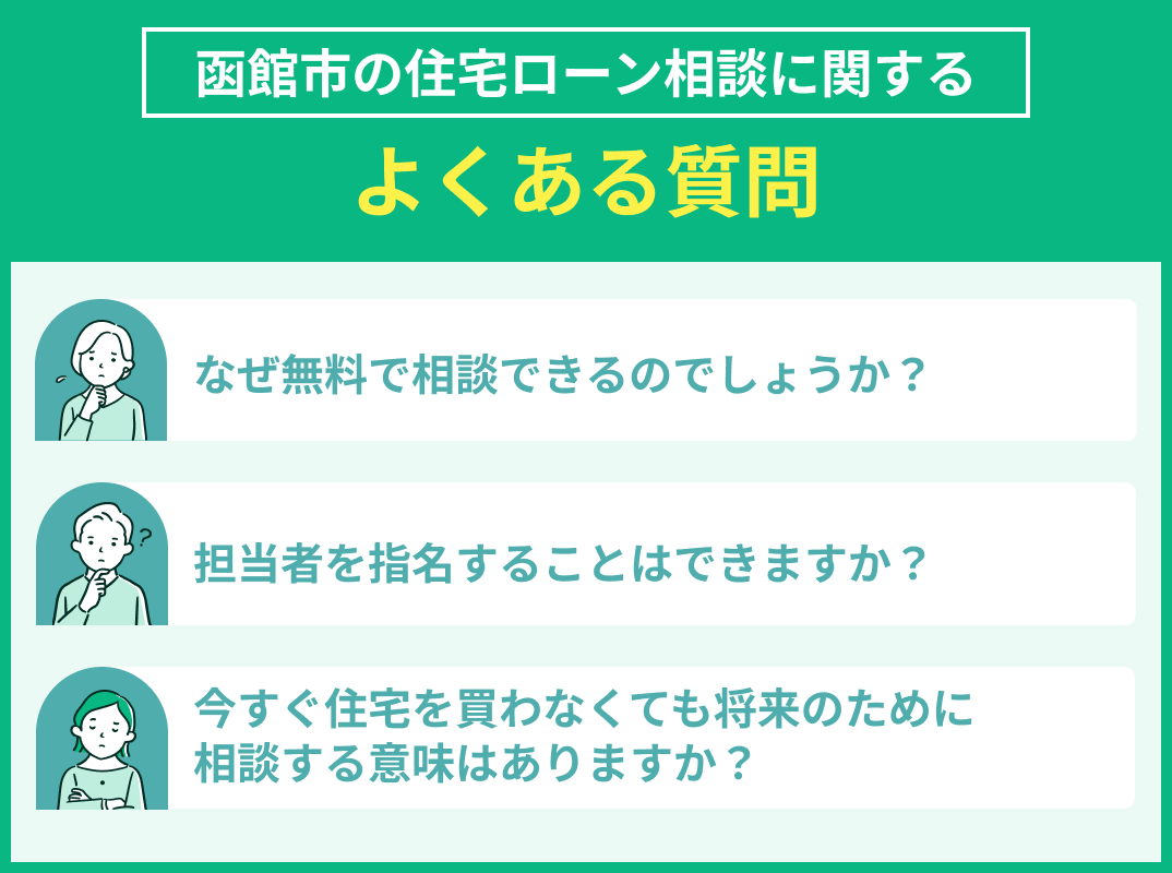 函館市の住宅ローン相談に関してのよくある質問