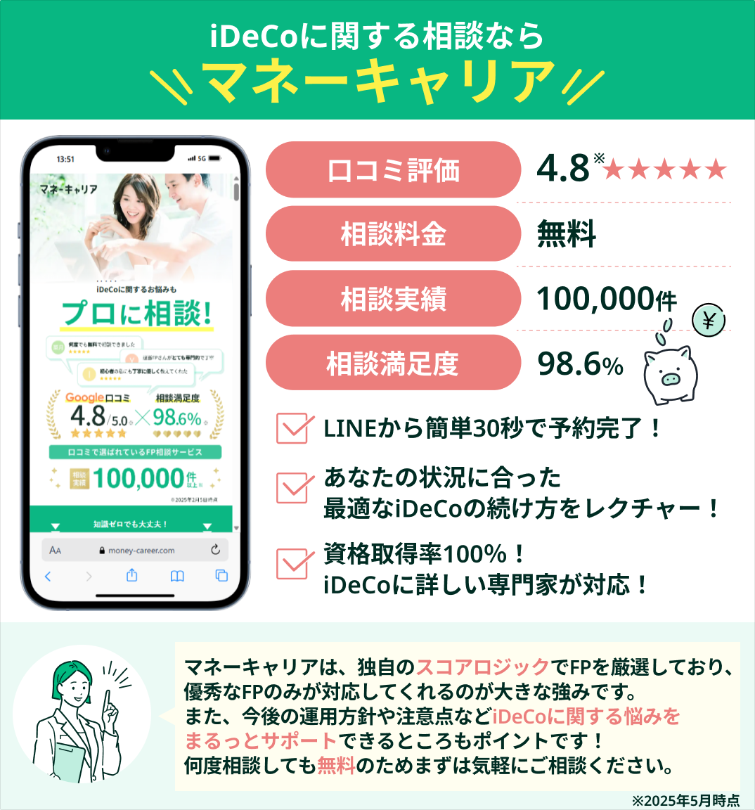 iDeCo無料相談窓口マネーキャリア