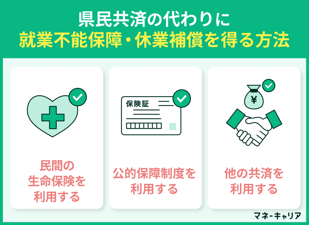 県民共済の代わりに就業不能保障・休業補償を得る方法
