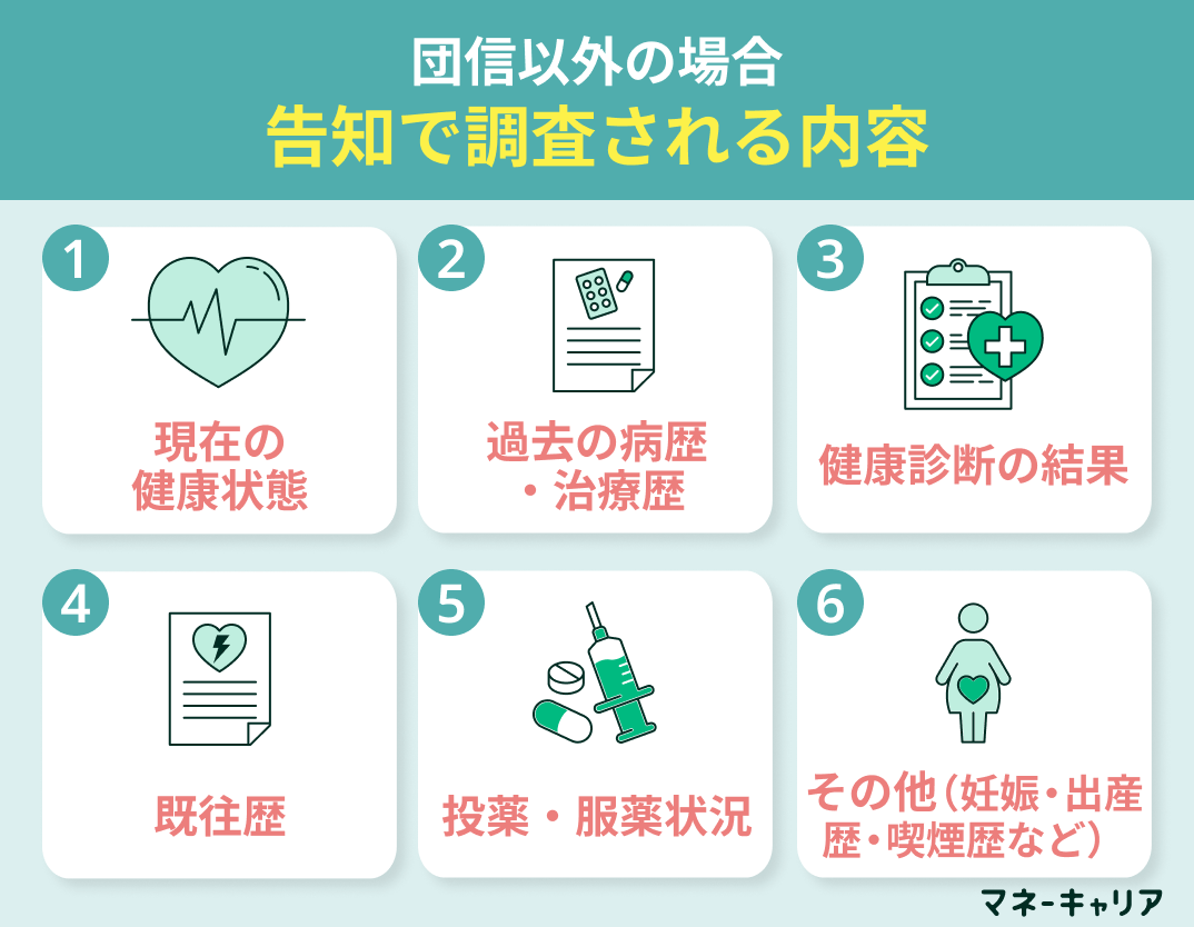 団信以外の場合告知で調査される内容