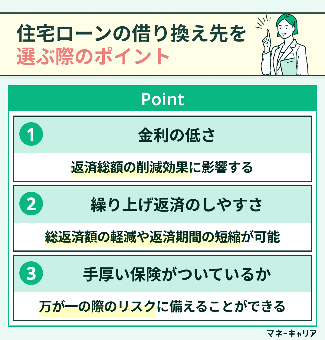住宅ローンの借り換え先を選ぶ際のポイント