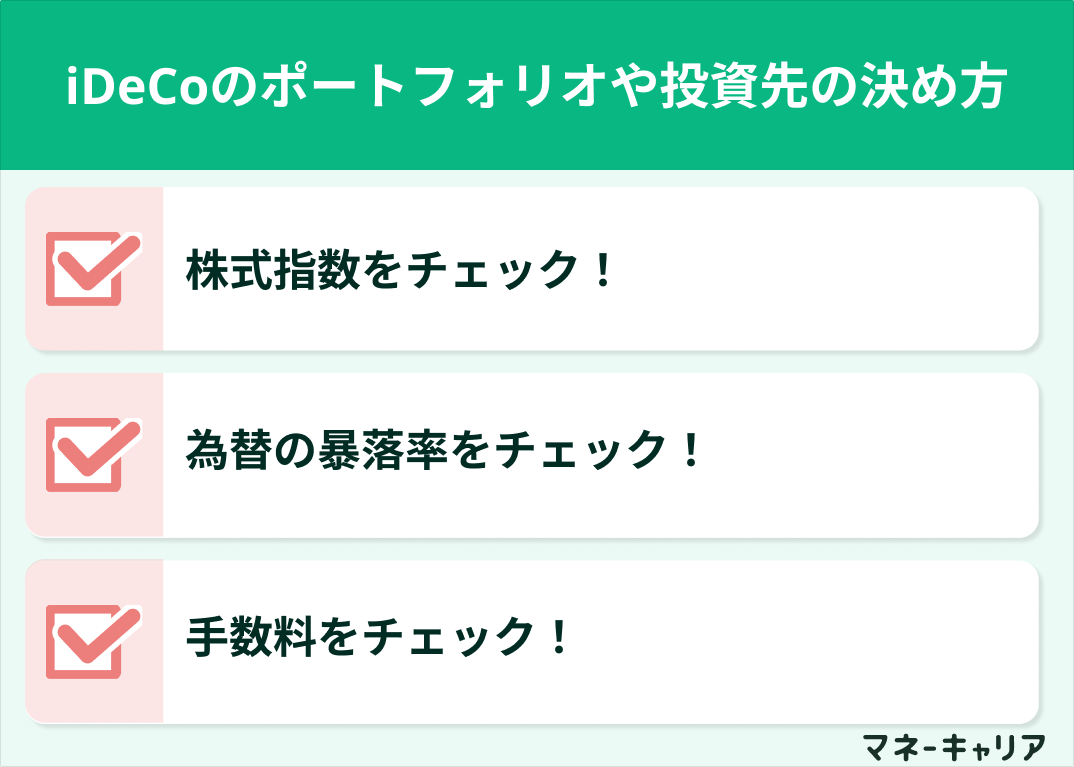 iDeCoのポートフォリオや投資先の決め方