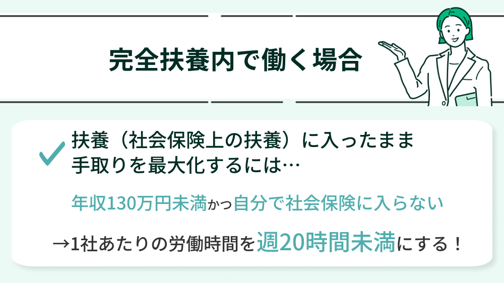 完全扶養内で働くならダブルワークで週20時間未満