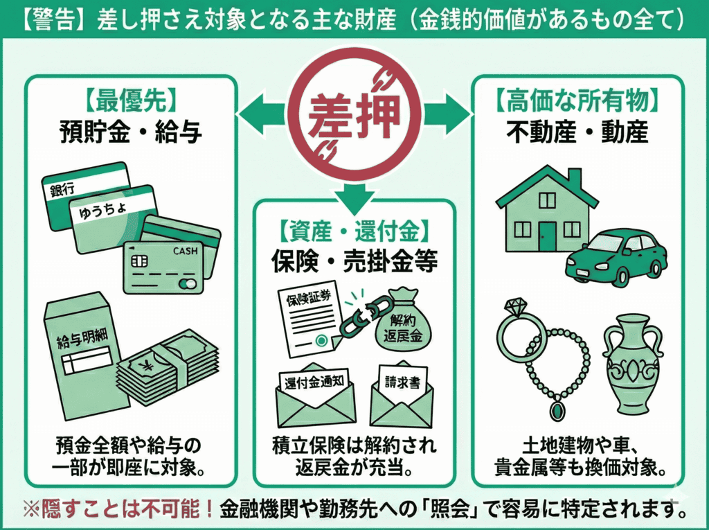 差し押さえの対象になる財産