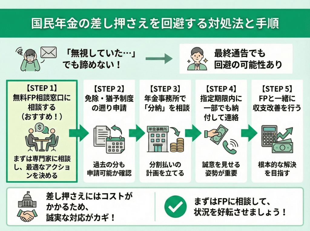 国民年金の差し押さえを回避する対処法と手順