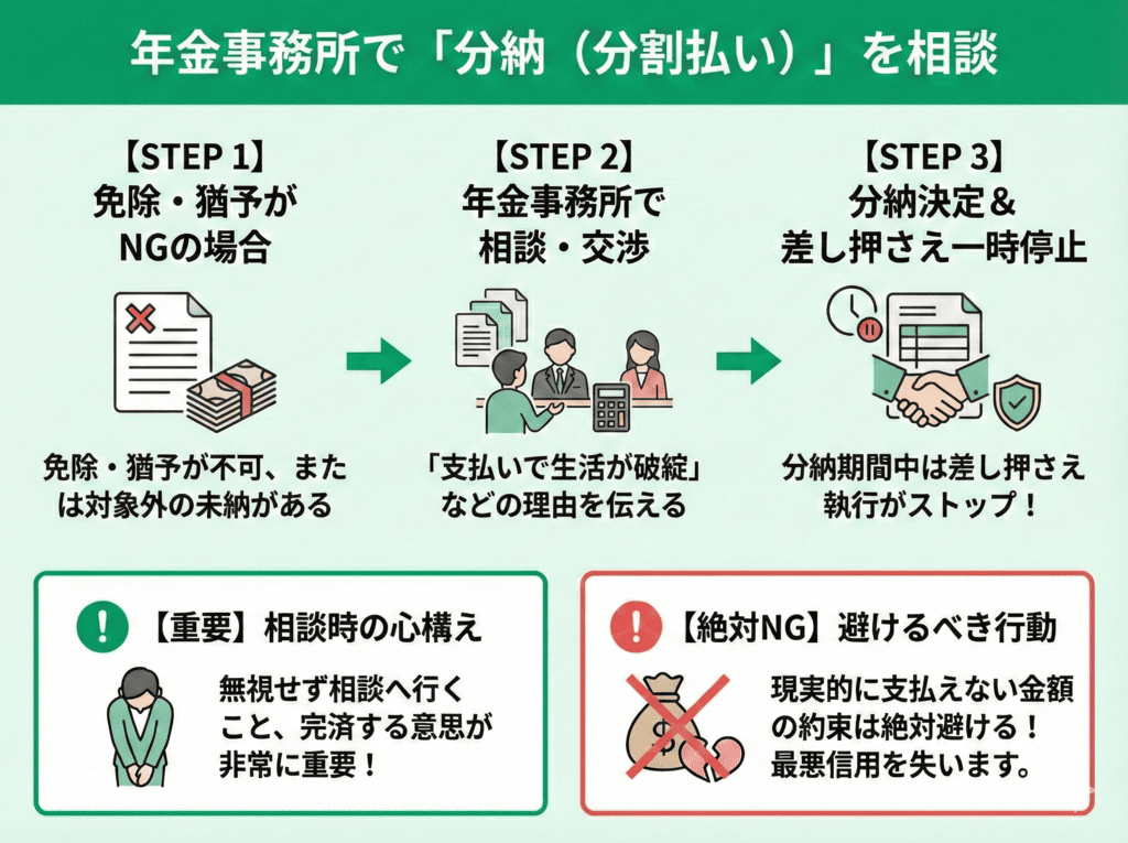 年金事務所で「分納（分割払い）」を相談