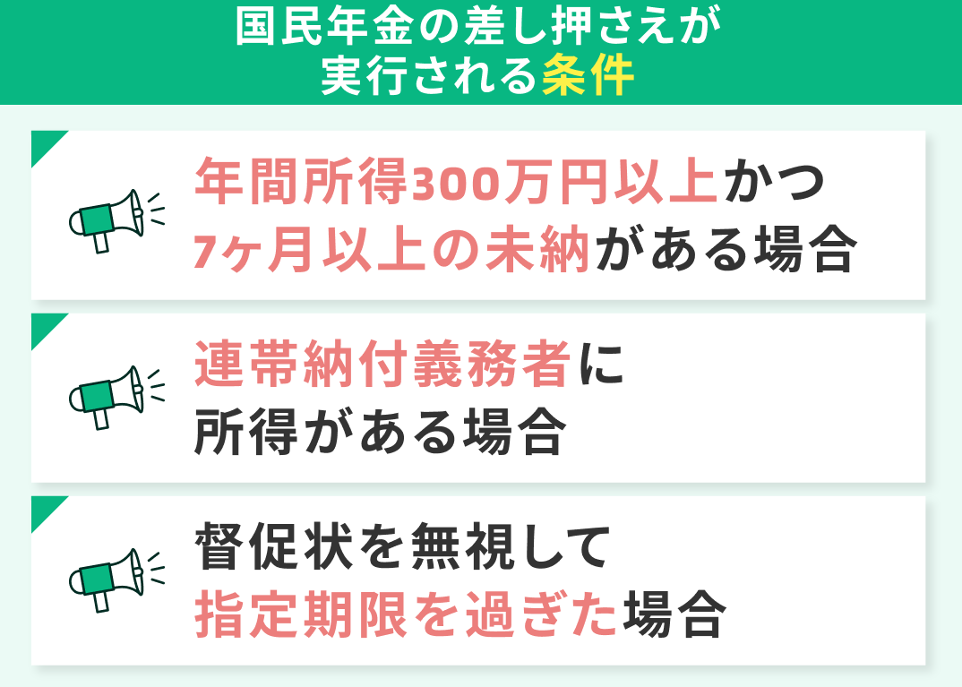 国民年金の差し押さえが実行される条件
