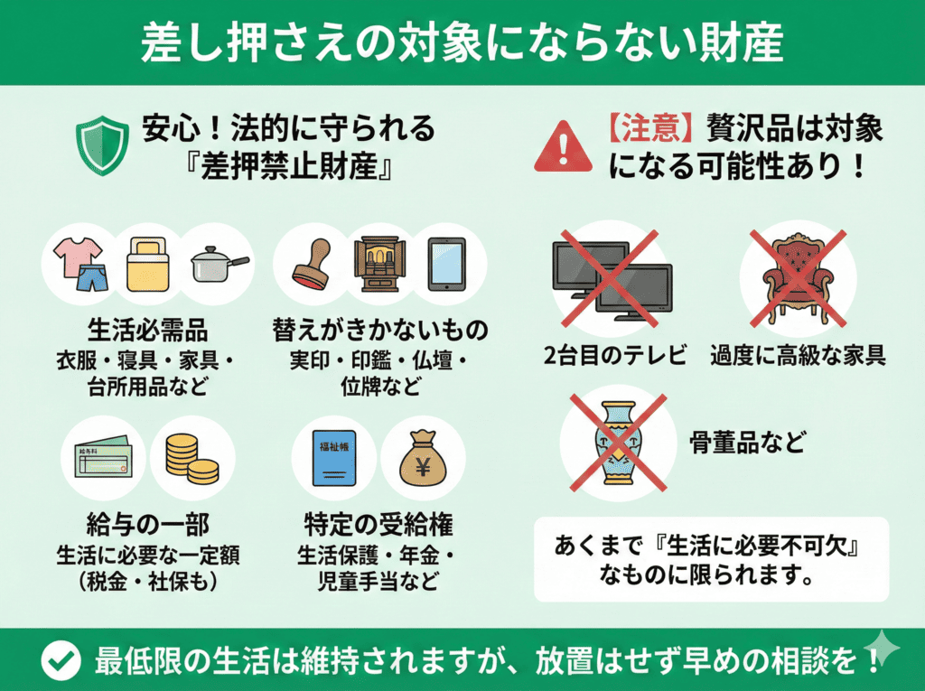 差し押さえの対象にならない財産