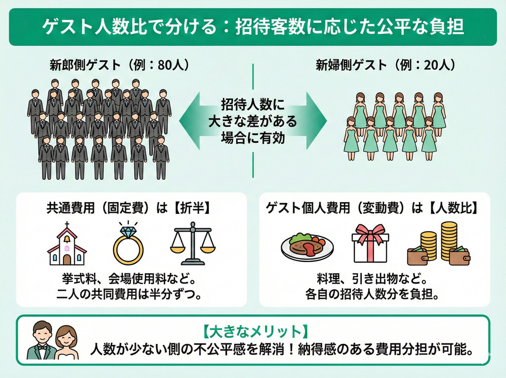 ゲスト人数比で分ける