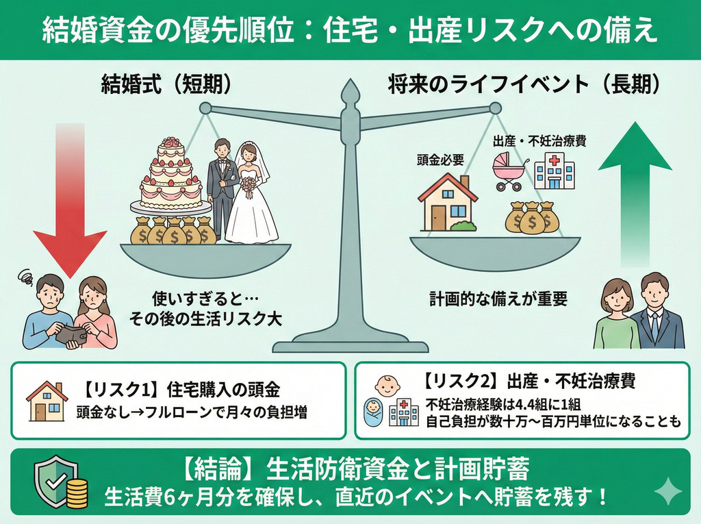 結婚資金を貯める前に知っておくべき、住宅ローン・出産費用と優先順位
