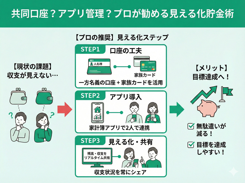 共同口座？アプリ管理？プロが勧める見える化貯金術