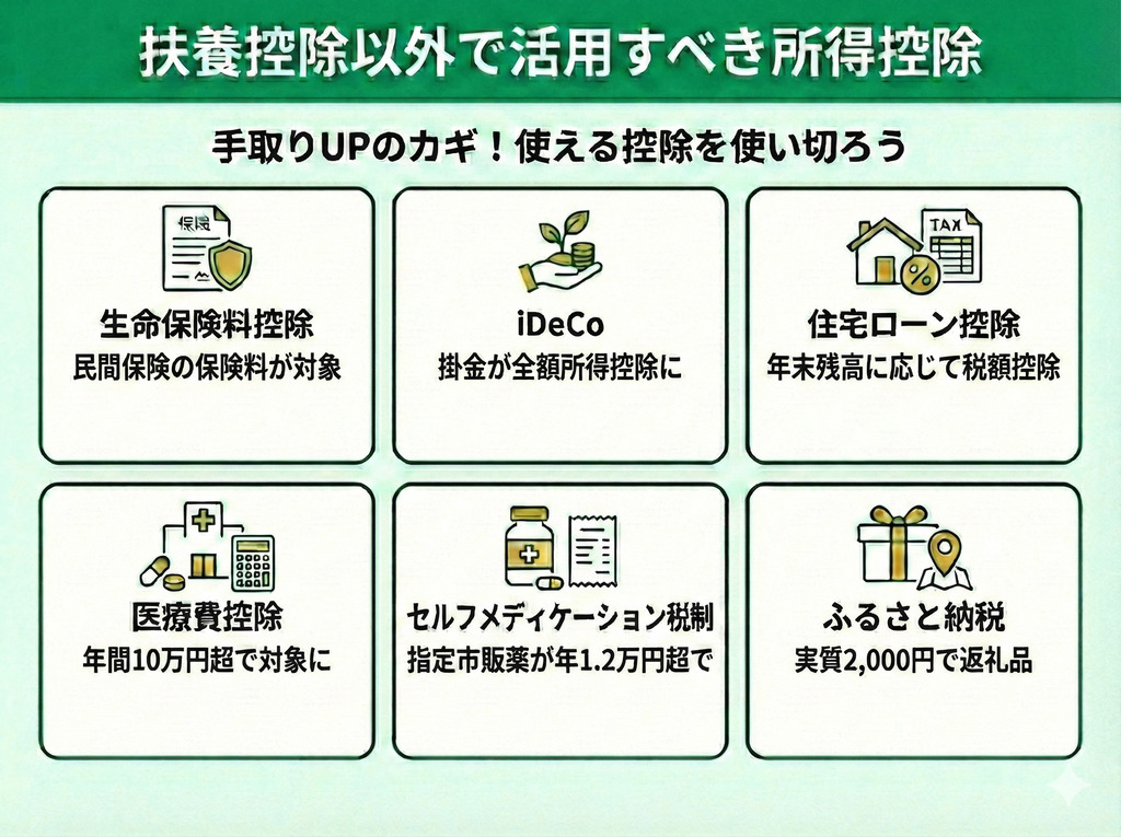 扶養控除以外で活用すべき所得控除