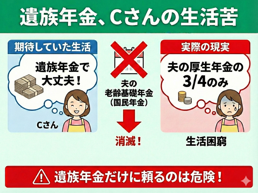 遺族年金では生活水準を維持できなかったCさん