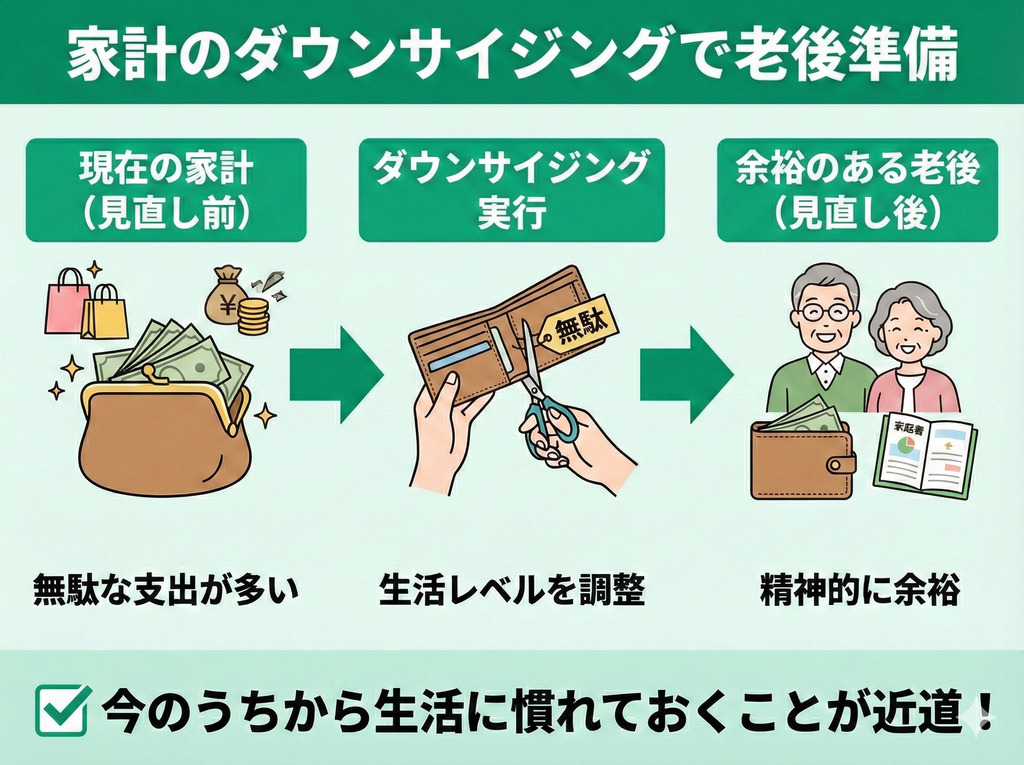 家計のダウンサイジングを行う