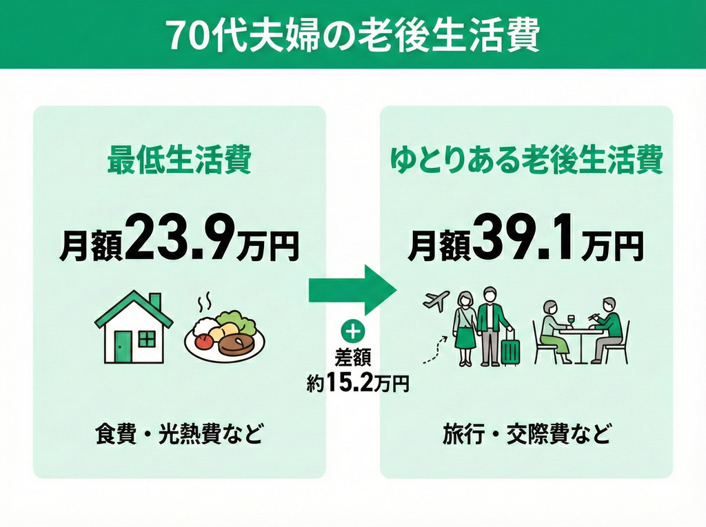 最低生活費とゆとりある老後生活費