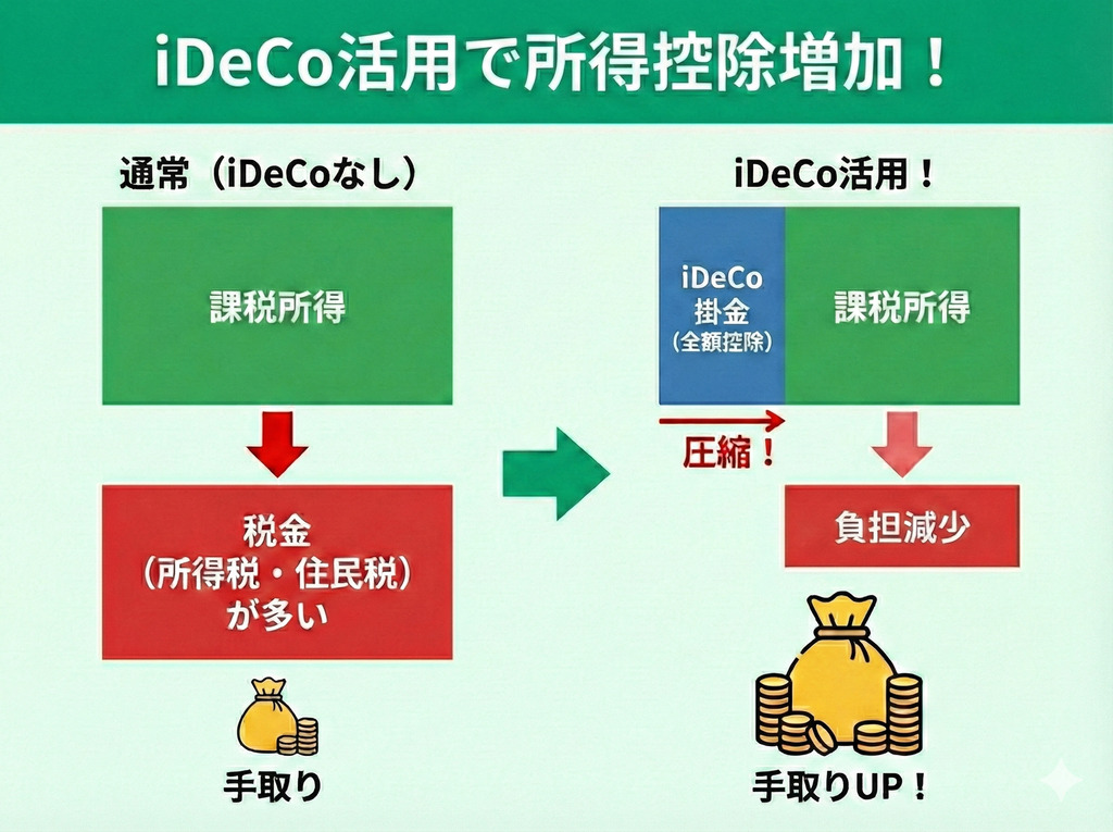 iDeCoを活用して所得控除を増やす