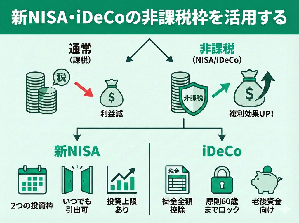 新NISA・iDeCoの非課税枠を活用する