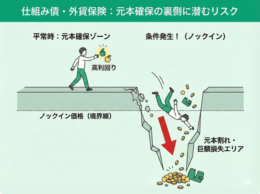 仕組み債・外貨保険：元本確保の条件に潜む価格変動リスクと巨額損失