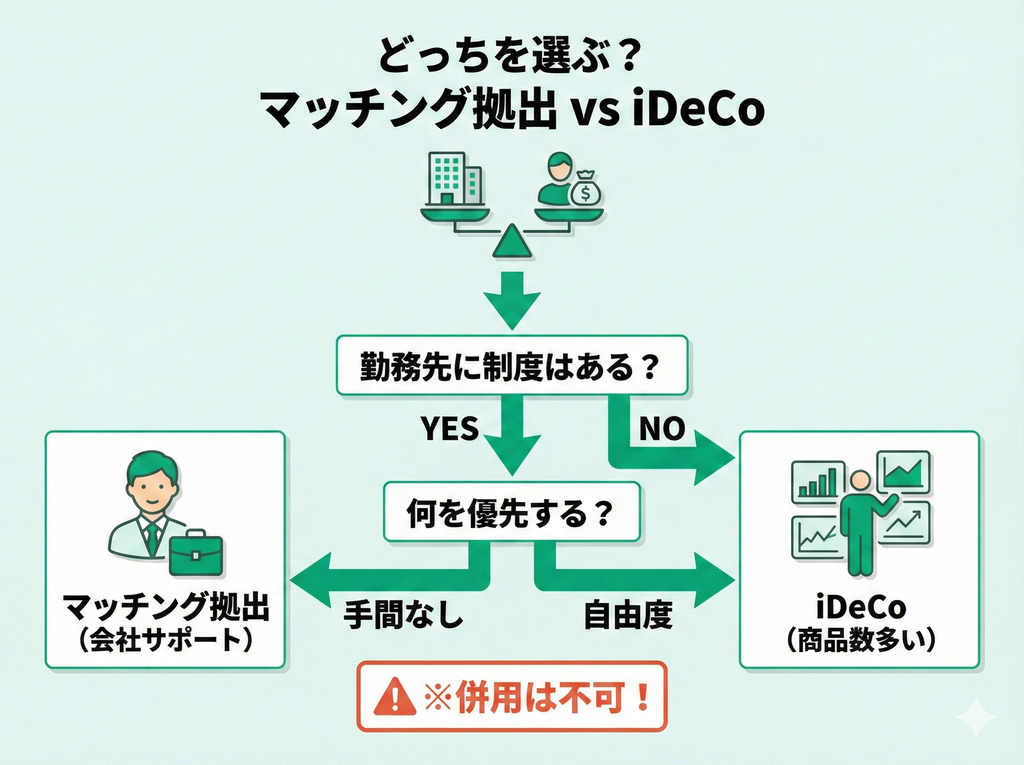 マッチング拠出とiDeCoはどちらをやるべきか？