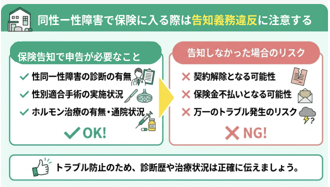 性同一性障害で保険に入る際は告知義務違反に注意する