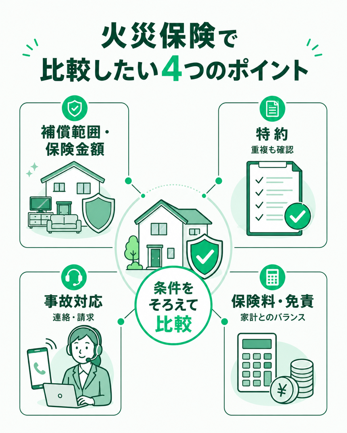 火災保険の見直しで比較するポイント